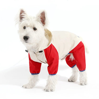 Towable Puppy Dog Raincoat Waterproof Pet Jumpsuit for Small Dogs Pomeranian Poodle Maltese Rain Coats Overalls mascotas Clothes