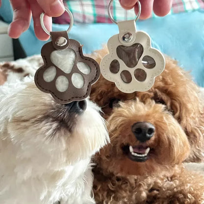 Pet Hair Memorial Keychain PU Leather Keepsake Locket for Cat Dog Fur Collection Memorial Keyring Gifts Decoration Accessories