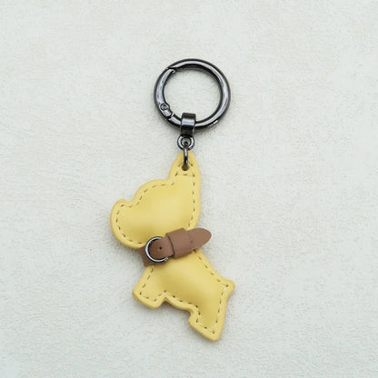 Kawaii Cute Chubby Leather Keychain French Bulldog Charm Dog Dolls Bag Hanging Exquisite Dog Pendant Friend
