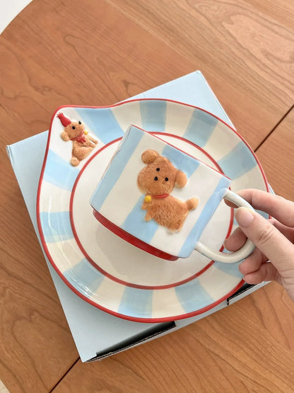 Mug Designer Hand-painted Birthday Dog Ceramic Coffee Mug Set High Appearance Level Cup Christmas Gift Birthday