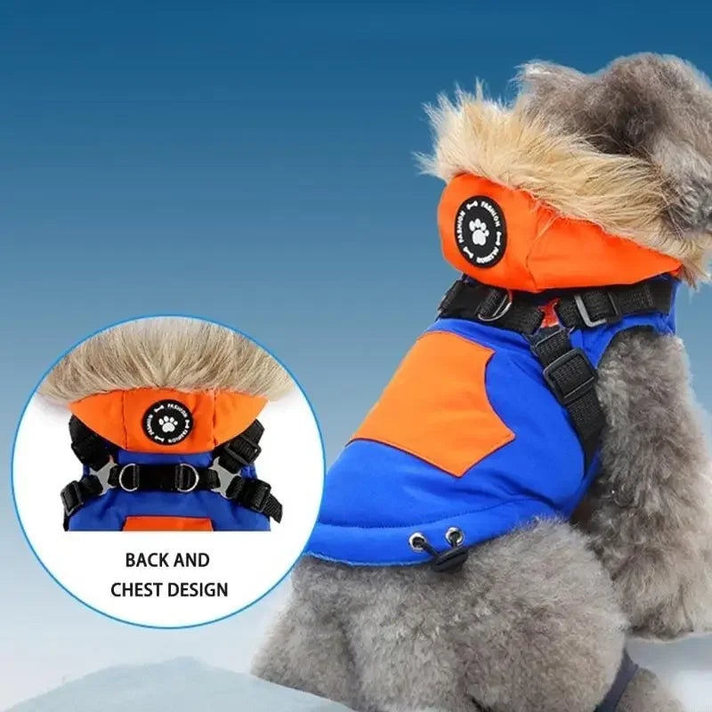 the TRAILBLAZER - Outdoor Activity Insulated Waterproof Dog Winter Vest with Reinforced Harness Attachment, Reflective Pet Warm Coat