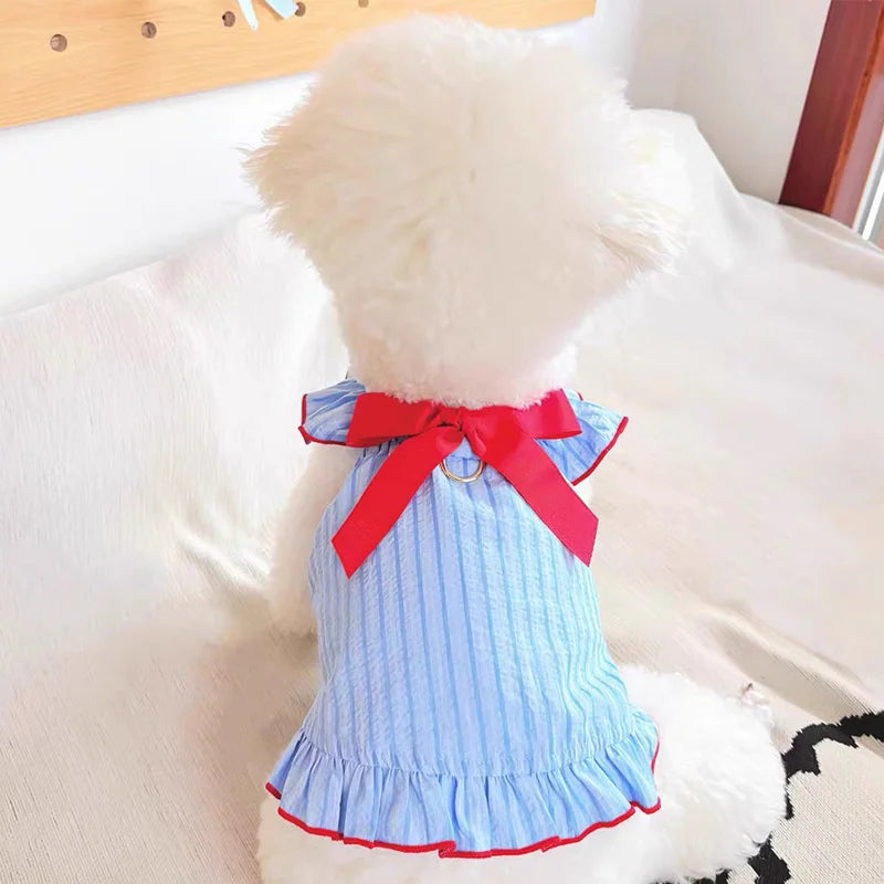 Floral Dog Dress Dog Summer Clothes Cute Cat Dog Princess Dresses Chihuahua Frnench Bulldog Bichon Girls Dog Costume Pet Skirt