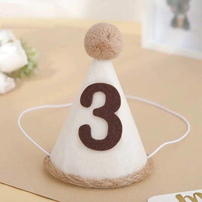 강아지 모자 Pet Birthday Hat Dog Hat Non-woven Fabric Number Hats Headband Felt Digital Birthday Celebration Hat Шапка Для Собак