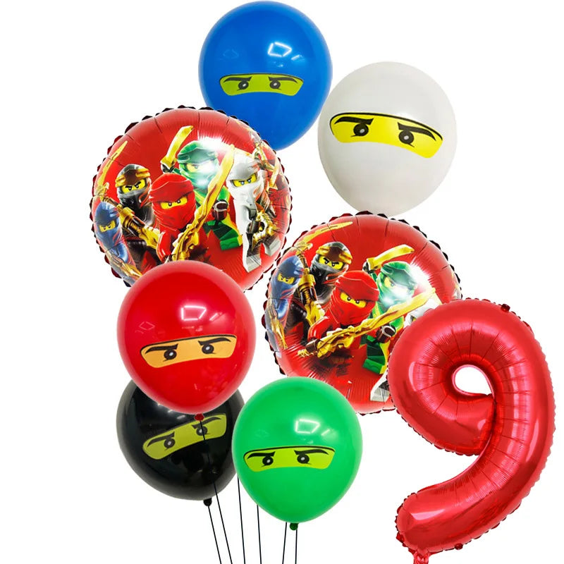 New Cartoon Ninjas Theme Birthday Party Decoration Plates Cups Disposable Tableware Banner Balloon For Kid Event Supplies