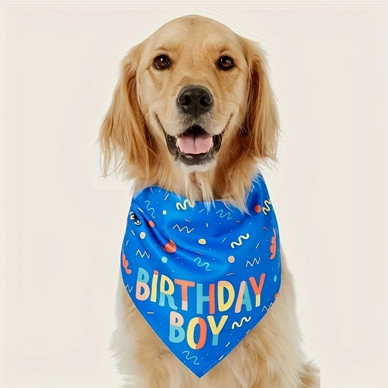 1pc-Dog Birthday Party Supplies, Triangle Bibs,  Dog Birthday Scarf Accessories  Happy Birthday Party supplies