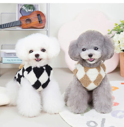 Dog Clothes  Plaid Fleece Pet Jacket for Small Dogs Winter Warm Puppy Coat Chihuahua Yorkshire Bichon Vest Costume Pet Supplies