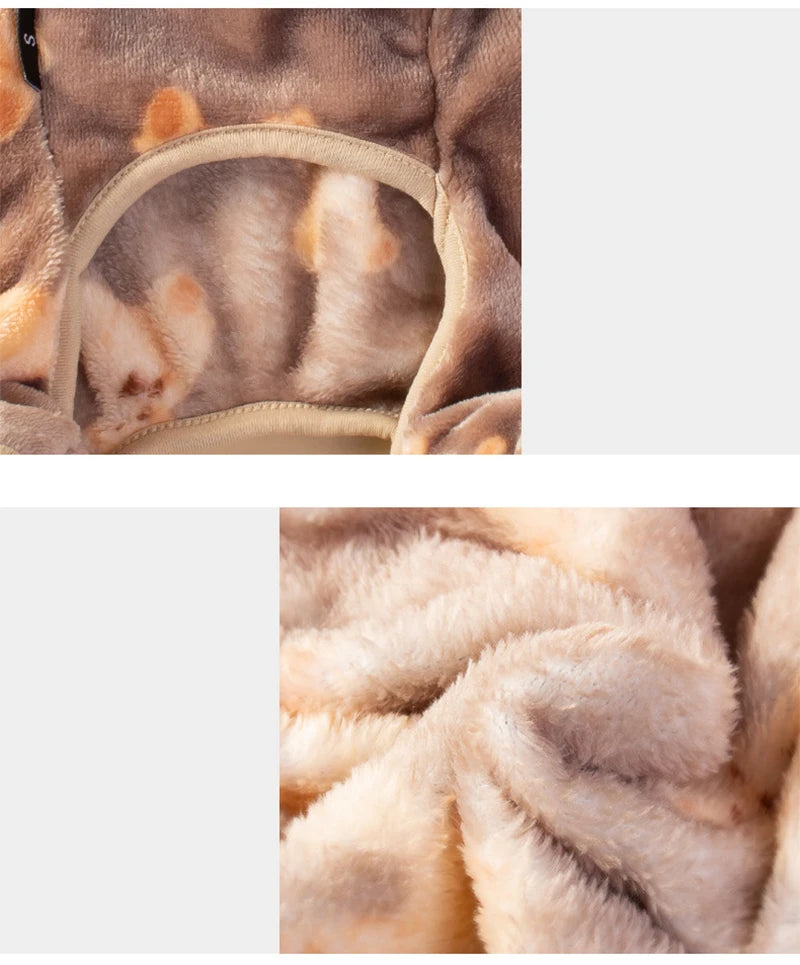 Pet Autumn Winter Pajamas Puppy Cute Bear Jumpsuit Dog Plush Jacket for Small Medium Dogs Cats Clothes Chihuahua Teddy Costumes