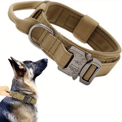 the IRONLOCK TACTICAL COLLAR - Tactical Dog Collar, Adjustable Pet Collar, Training Dog Collar with Heavy Duty Metal Buckle for Medium and Large Dogs, Accessories