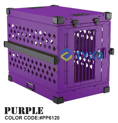 the ALUMINUM DOG CRATE - Impact Strong German Shepherd XL/Large Aluminum Collapsible Dog Travel Crate, Extra Large Folding Animal Cage