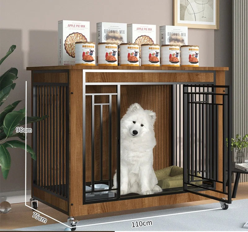 Heavy Duty Large Dogs Cage High Strength Steel Wood Easy To Install Dog Crate Pet Dog Kennel