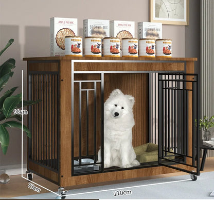 Heavy Duty Large Dogs Cage High Strength Steel Wood Easy To Install Dog Crate Pet Dog Kennel