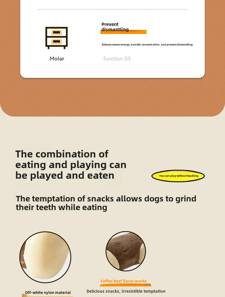 Yite Pet Eating and Playing Series Nylon Snacks Reward Teeth Grinding Bone Solitary Bite Resistant Stick Pet Toy