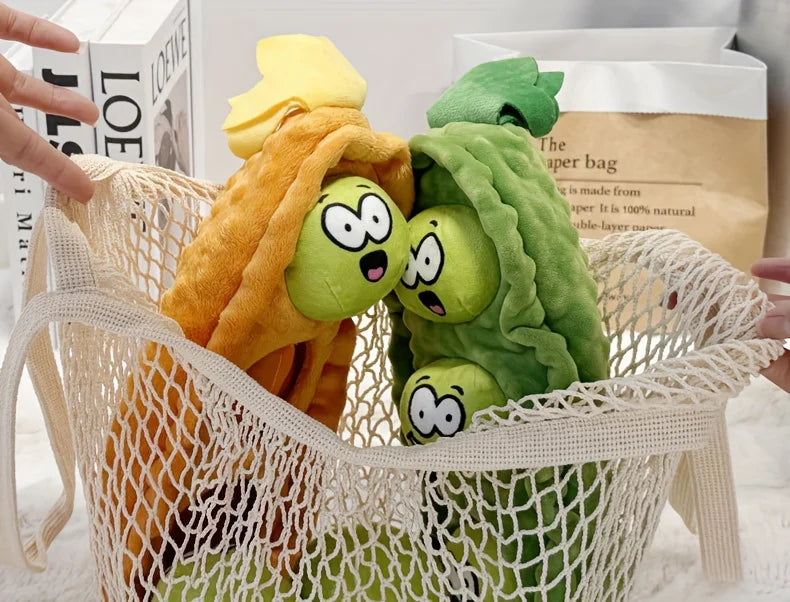 Plush Dog Sniffing Toys Interactive Pet Pea Toys for Small Medium Dogs Puzzle Bite-Resistant Puppy Squeaky Toy Dog Accessories