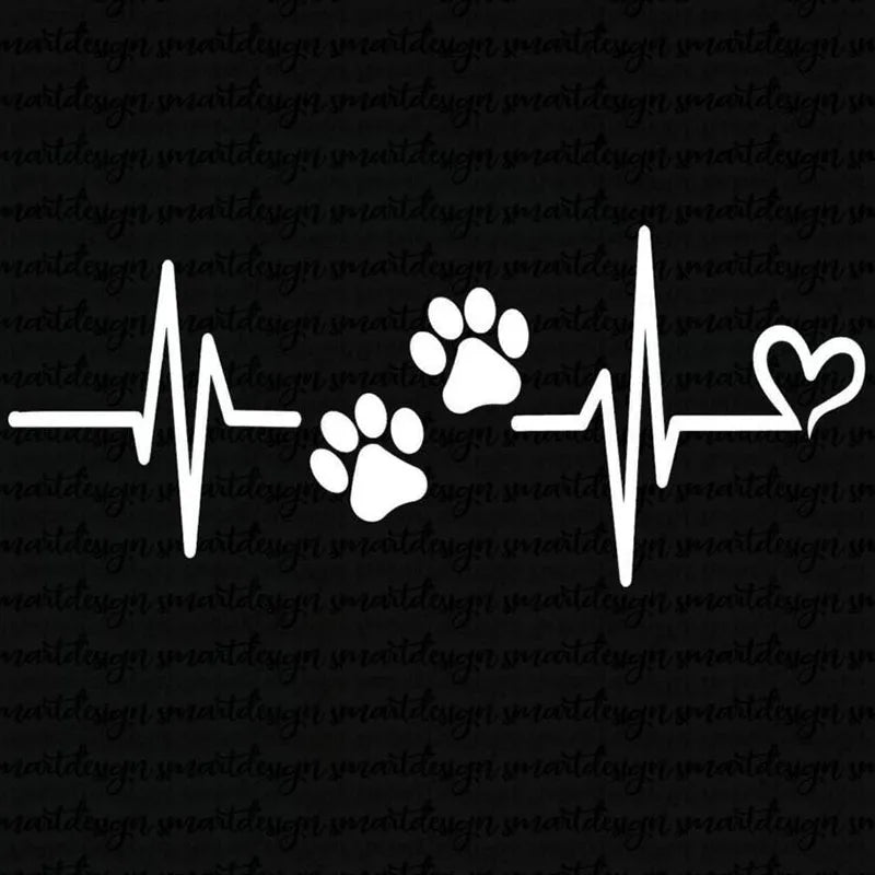 LYKX Car Sticker for Heartbeat Liveline Love Dog Paw Pet Theme Window Glass Vinyl Decal