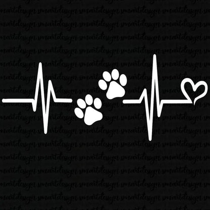 LYKX Car Sticker for Heartbeat Liveline Love Dog Paw Pet Theme Window Glass Vinyl Decal