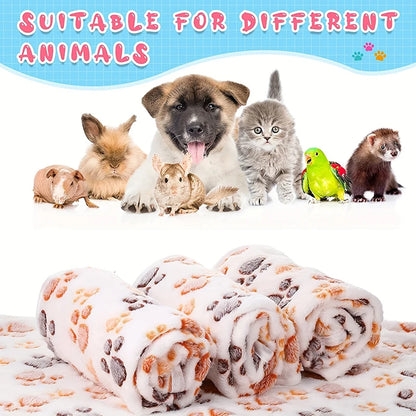 Pet Blanket with White Paw Print Pattern Flannel Blanket Soft and Fluffy Suitable for Dogs and Cats of Pet Blankets