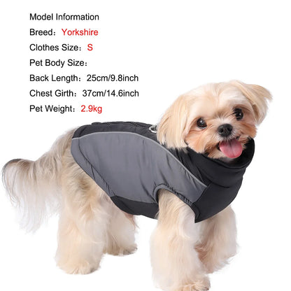 Pet Dog Clothes Autumn Winter Warm Puppy Coat Jacket For Small Medium Dogs Clothing with D-ring Reflective Chihuahua Pug Costume