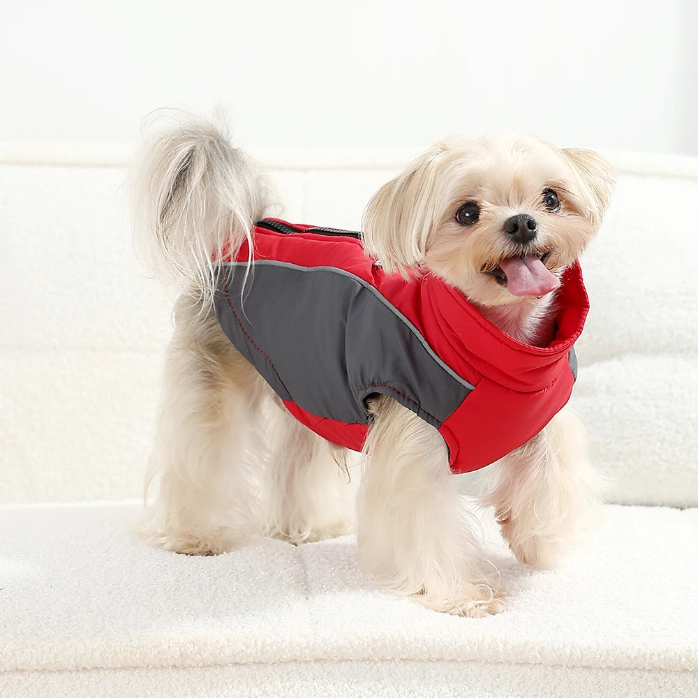 Winter Dog Jacket Warm Waterproof Clothes For Small Medium Dogs Cat Vest Coat With D-ring Reflective Chihuahua Yorkie Outfits
