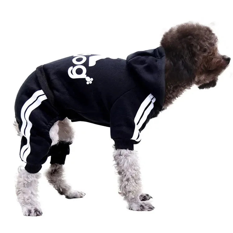 4 Legs Sweatshirt Fashion Stripes Puppy Clothes Soft Warm Pullover Dog Winter Jumpsuit Dog Hoodies for Small Medium Dogs Cats