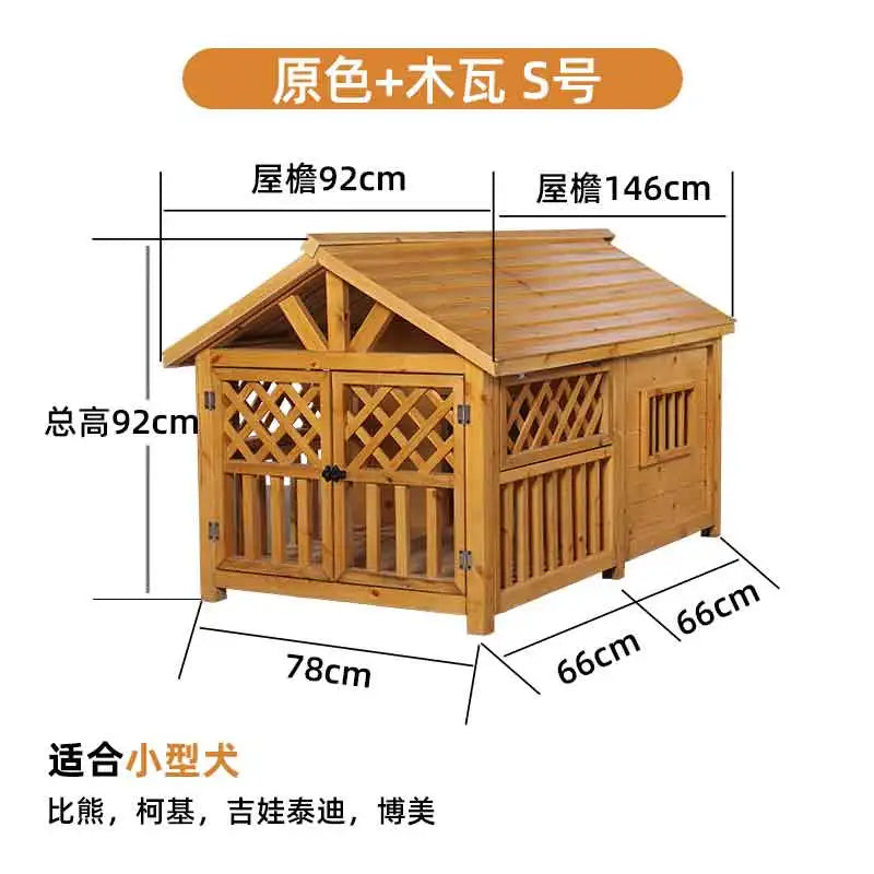 Outdoor rain-proof kennel, large dog house, windproof and warm, universal in all seasons, rain-proof, anti-corrosion and sun-pro