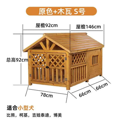 Outdoor rain-proof kennel, large dog house, windproof and warm, universal in all seasons, rain-proof, anti-corrosion and sun-pro