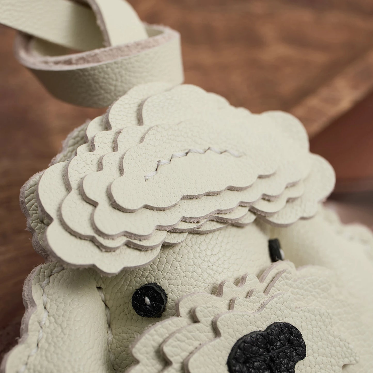 Sheepskin Handmade Real Leather Cute Teddy Dog Bag Charm KeyChain Gift Cute Decoration For Bags Exquisite Charm Bag Accessories