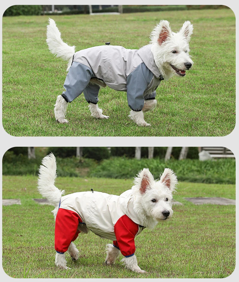 Towable Puppy Dog Raincoat Waterproof Pet Jumpsuit for Small Dogs Pomeranian Poodle Maltese Rain Coats Overalls mascotas Clothes