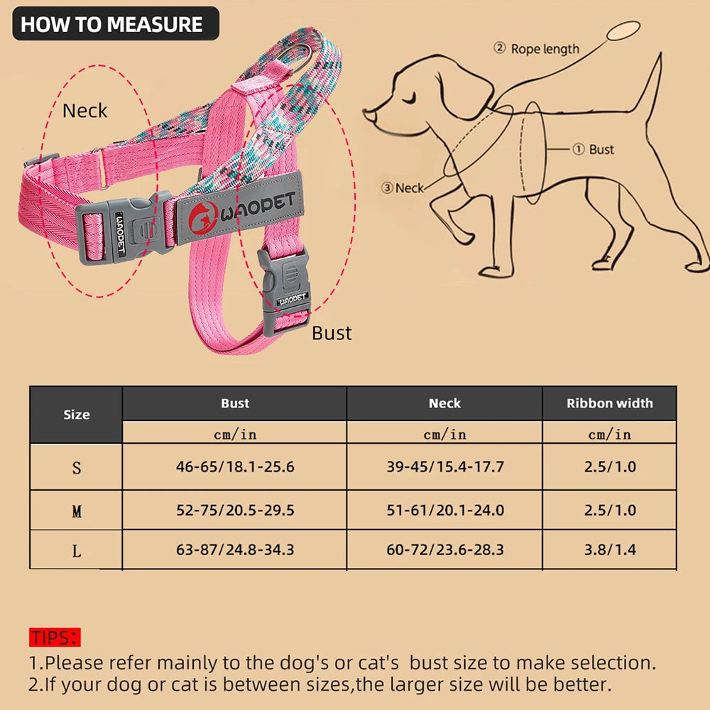 Large Pet Dog Reflective Harness Cat Chest Strap Adjustable Small Medium Dog Puppy Harness Vest Teddy Outdoor Walker Lead Leash