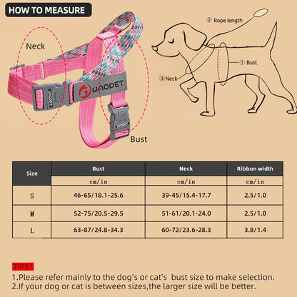 Large Pet Dog Reflective Harness Cat Chest Strap Adjustable Small Medium Dog Puppy Harness Vest Teddy Outdoor Walker Lead Leash