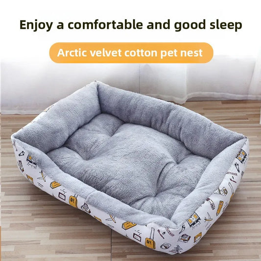 Pet Large Dog Bed Warm House Candy-colored Square Nest Pet Kennel For Small Medium Large Dogs Cat Puppy Plus Size Dog Baskets ﻿
