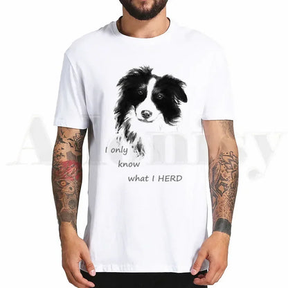 the BORDER COLLIE - Border Collie Print T-Shirt, Hip Hop Girl Print Top Tees, Harajuku Dog Cartoon Funny Kawaii Art T-Shirts, Men Fashion Summer T-Shirts