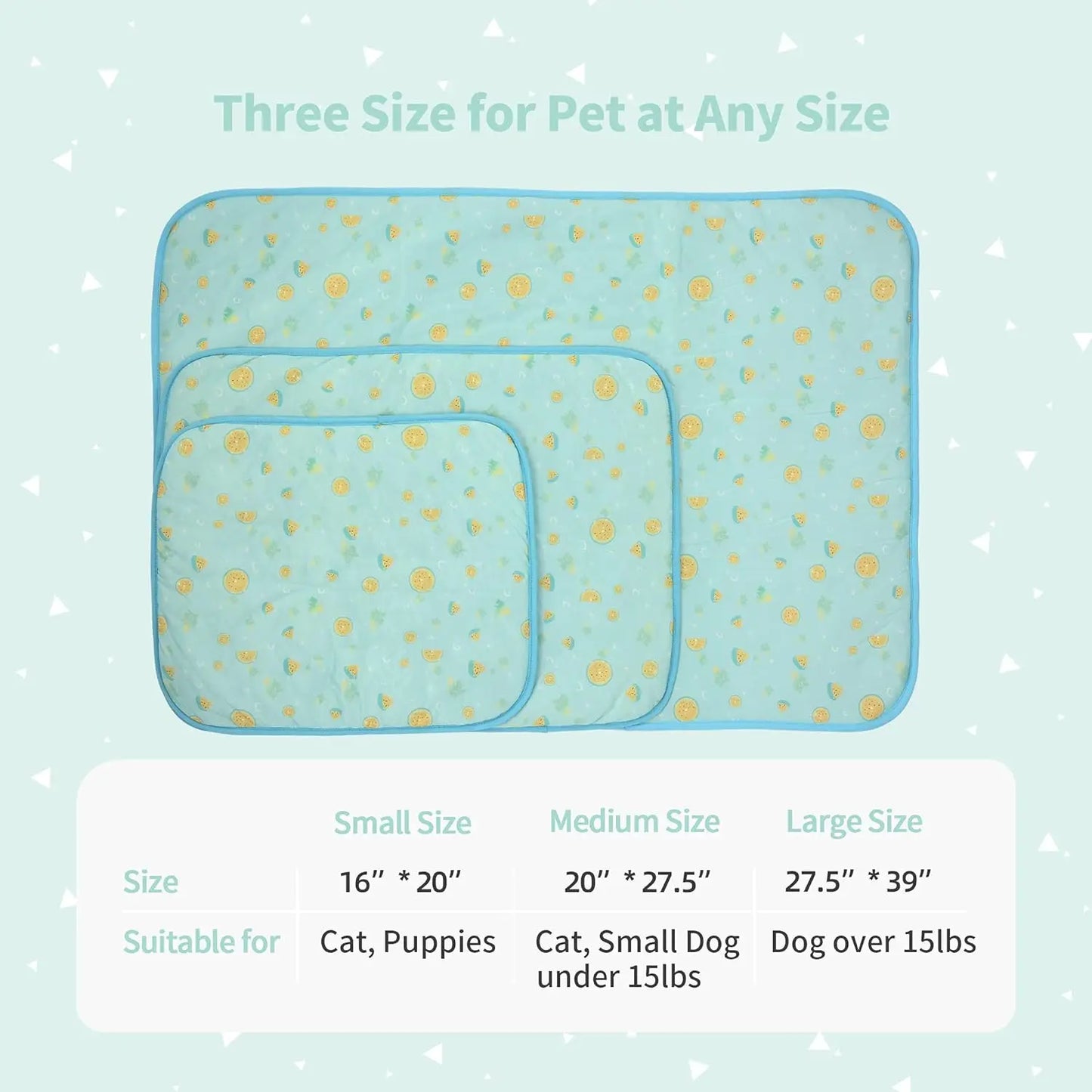 Pet Cooling Mat Ice Silk Cooling Mat with Pillow for Dogs Cats Portable Washable Pet Cooling Blanket, Car Seats, Beds for Summer