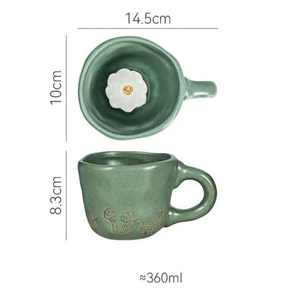 360ml Creative Cute Handmade 3D Snail Daisy Dog Cat Coffee Mugs Ceramic Funny Cartoon Animal Tea Milk Cups Unique Birthday Gift