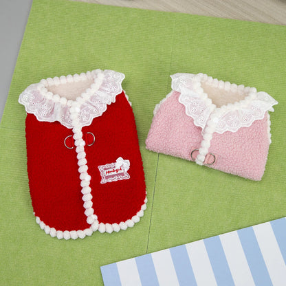 Dog Waistcoat Winter Warm Puppy Clothes for Small and Medium Doggy Pomeranian Chihuahua Vest With Button With D-Ring