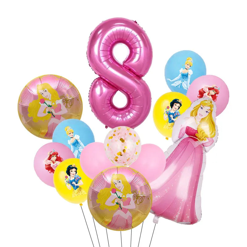 Disney Princess Birthday Decoration Tableware Paper Cups Plates Balloons Tablecloth Backdrop Banner Party Supplies For Baby Kids