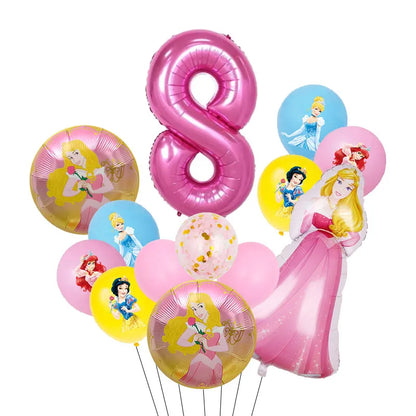 Disney Princess Birthday Decoration Tableware Paper Cups Plates Balloons Tablecloth Backdrop Banner Party Supplies For Baby Kids