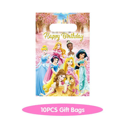 Disney Princess Birthday Decoration Tableware Paper Cups Plates Balloons Tablecloth Backdrop Banner Party Supplies For Baby Kids