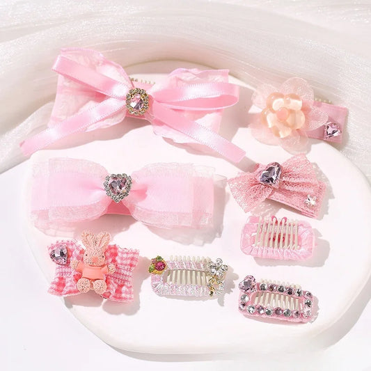the PRETTY N PINK HAIRPINS - Pet Hairpin, Original Pink Pet Accessories, Headdress Yorkshire Hairpin, Marzis Hair Accessories, Dog Accessories