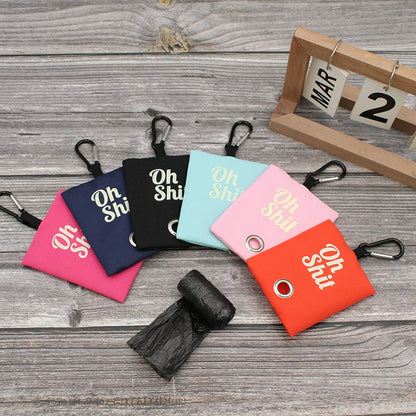 the FUNNY POOP BAG - Pet Supplies, Canvas Garbage Bags Poop Bag Dispenser, Portable Dog Poop Waste Bag Holder, Outdoor Puppy/Cat Pick Up Organizer