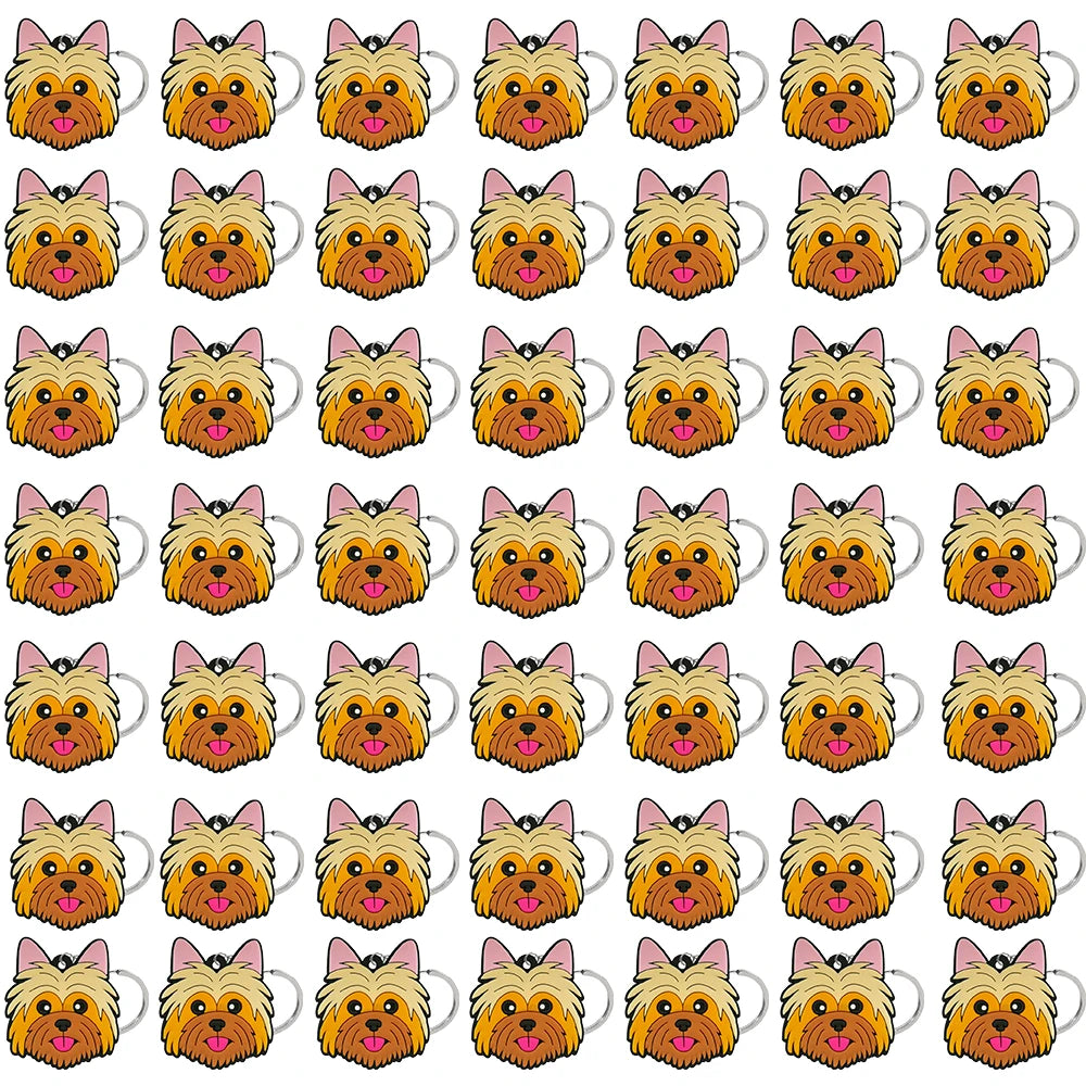 50PCS Cute Animal Keychain knife Ducks Dogs Cats Keyring for Women Men Kids Handbag Cool Car Key Accessories Friends Key Gifts