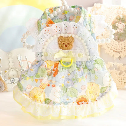 Thin Cat Princess Dress Milk Bear Fructose Lolita Small Dog Teddy Pet Clothes Spring and Summer