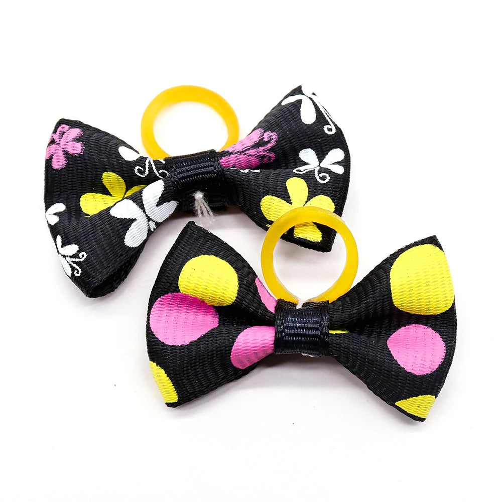 the MINI PAWBLOOM HAIR BOW SET - 10/20/30PCS Small Dog Hair Bows, Pet Bows, Rubber Bands, Cute Pet Puppy Hair Bows for Small Dog, Hair Accessories, Pet Supplies