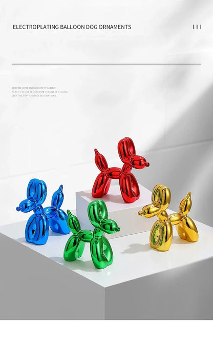 Resin Balloon Dog Sculpture Nordic Puppy Home Decor Living Room Desk Decor Office Figurines for Interior Decoration Home Statue