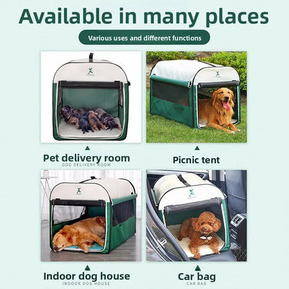 the CANVAS DOG TENT - Heated Doghouse for Large Breeds: Winter Warm Indoor/Outdoor Shelter, All-Season Weatherproof Pet Tent