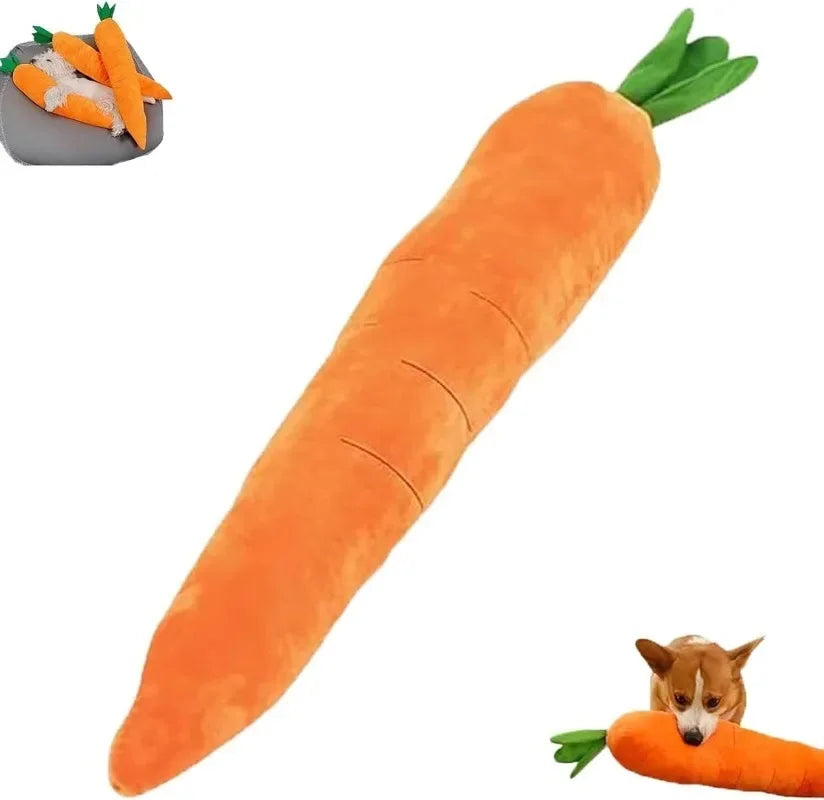 Giant Carrot Dog Toy with Sounds Extra Large 29.5" Durable Plush Chew Toy Anxiety Relief Calming Puppies Adult Dogs Pet Supplies