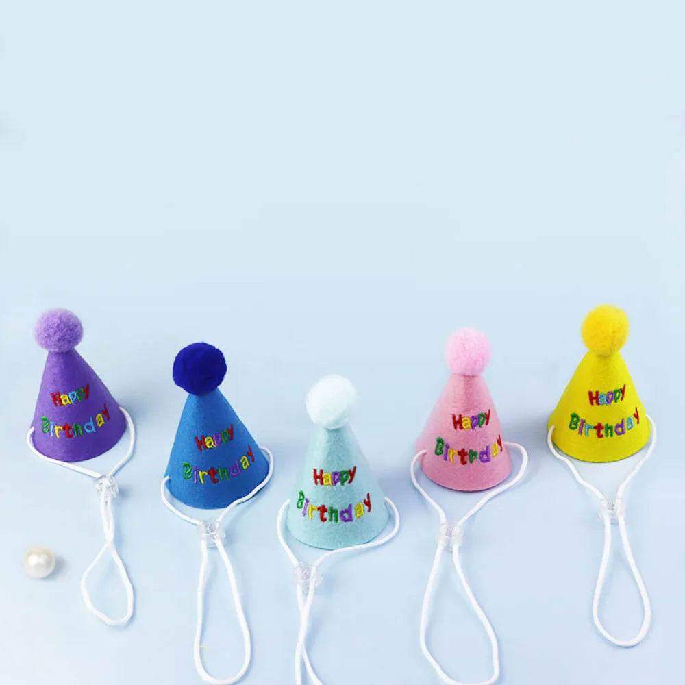 Pet Birthday Hat Adjustable Dog Cat Hat Birthday Party Photo Props Pet Supplies