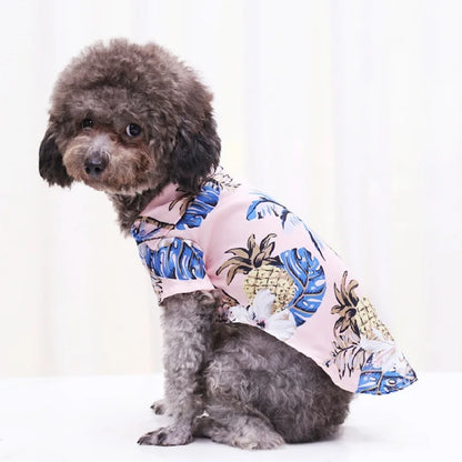 Summer Pet Dog Clothes Cool Beach Hawaiian Style Dog Cat Shirt Breathable Dog T-Shirts Chihuahua Dog Costumes Pet Puppy Clothing
