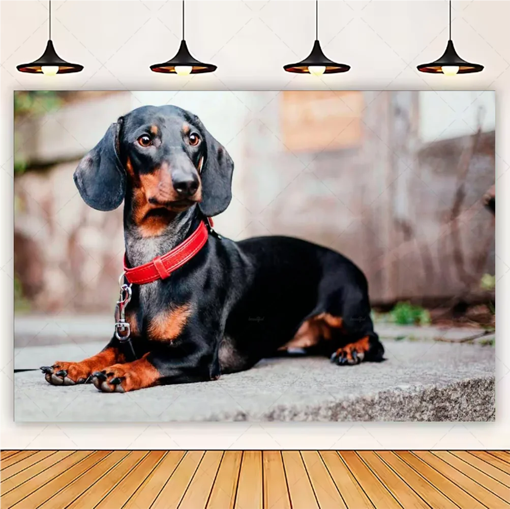 Cute Dachshund Theme Birthday Party Decorations Lovely Puppy Backdrop Cake Insert Banner Balloon Baby Shower Supplies Child Gift
