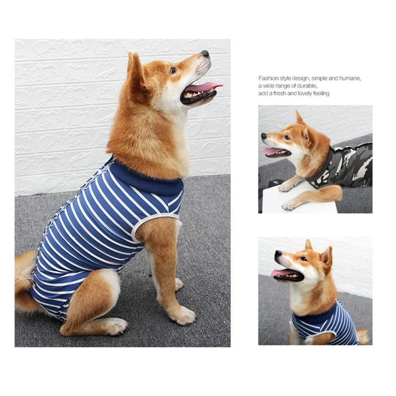 Modal Dog Recovery Clothing Pet Sterilization Surgery Suit  Anti Licking Wounds Dog Shirt for Large Dogs Four-legged Jumpsuit