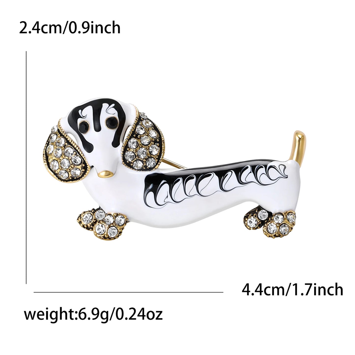 Enamel Puppy Brooches for Women Unisex Rhinestone Animal Pin Dog Lapel Pins Office Party Friend Luxury Gifts Jewelry Accessories